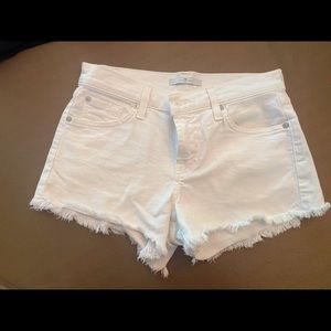 7 For All Mankind White Shorts